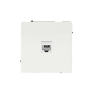 Компьютерная розетка RJ-45 без шторки, кат.6А одинарная,KANT, белая магнолия