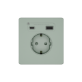 Systeme Infinity, Розетка СУ с ЗК и зар.устр.USB АС 20Вт 250В, 16А, защит.шторки, Таежное утро