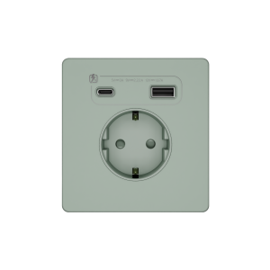 Systeme Infinity, Розетка СУ с ЗК и зар.устр.USB АС 20Вт 250В, 16А, защит.шторки, Таежное утро