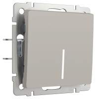 W1212104/ Выключатель одноклавишный проходной с подсветкой (дымчатый)