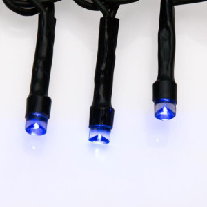 Гирлянда светодиодная Твинкл Лайт 10м 80LED син. 5.7Вт 220-240В IP20 с контроллером 8 режимов провод ПВХ темн. зел. Neon-Night 303-043