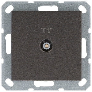 Jasmart Розетка TV Φ9.5mm оконечная с накладкой, цвет Мокко
