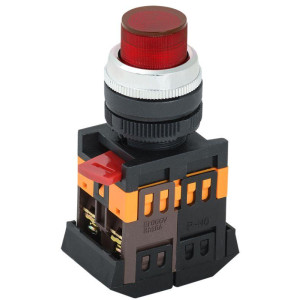 Кнопка ABLFP-22 d22мм 1НО+1НЗ 240В неон красн. GENERICA BBT20-ABLFP-K04
