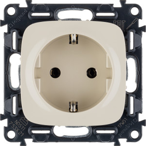 Механизм розетки 1-м СП Valena Allure 16А IP2X 250В 2PE безвинт. клеммы с лицев. панелью сл. кость Leg 753821
