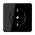 Розетка Jung CD 500, скрытый монтаж, с заземлением, черный, CD1520SW