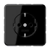 Розетка Jung CD 500, скрытый монтаж, с заземлением, черный, CD1520SW