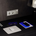 Выключатель встраиваемый VOLTUM S70 двухклавишный 10А, (шелк)