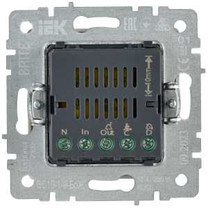 BRITE Кнопка звонка с индикацией для отелей 10А ВС10-1-9-БрЖ жемчуг IEK