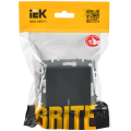 BRITE Выключатель 1-клавишный проходной с индикацией 10А ВС10-1-7-БрГ графит IEK