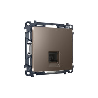 MA642010 Комплект механизма компьютерной розетки ALFA Темная бронза матовый RJ-458P8C CAT6 с шторкой QUANT AP6420, VM188 AMBRELLA VOLT