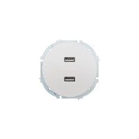 OSEN Розетка 2-ая USB разъем белая искра матовая  
