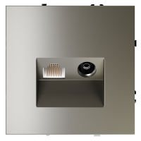 Розетка телевизионная встраиваемая VOLTUM S70 TVRJ45 кат. 6, шелк