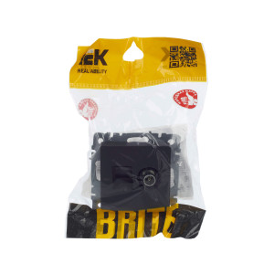 BRITE Розетка двойная TV+RJ45 кат.5E РТВ/РК12-БрГ графит IEK