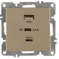 Arvia Electric, L/K Механизм, Розетка USB + Type C, (титан)
