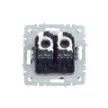 BRITE Розетка компьютерная двойная RJ45 кат.5E РК10-2-БрС сталь IEK