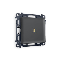 MA902010 Комплект механизма 1-кл выключателя с подсветкой 3200K ALFA Графит мягкое касание QUANT (AP9020, VM101, G11Y) AMBRELLA VOLT