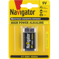 Элемент питания алкалиновый крона 6LR61 94 756 NBT-NE-6LR61-BP1 (блист.1шт) Navigator 94756