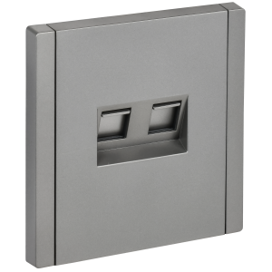 FORTE&PIANO Розетка компьютерная двойная RJ45 кат.5E FP533 сталь IEK