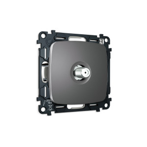MO663050 Комплект механизма TV розетки SAT 5-2400MHz 3.5dB OMEGA Антрацит серый QUANT OP6630, VM215 AMBRELLA VOLT