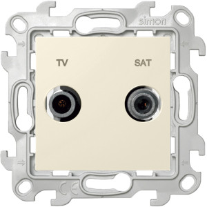 Розетка TV-SAT Simon SIMON 24 HARMONIE, скрытый монтаж, слоновая кость, 2410485-031