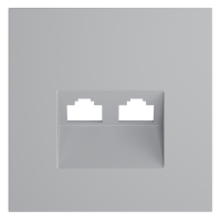 Накладка для розетки компьютерной двойной RJ45RJ45 кат.6, S70 серый