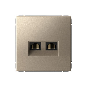 ARTGALLERY РОЗЕТКА двойная компьютерная RJ45+RJ45, кат.6А, механизм, ШАМПАНЬ GAL000588