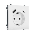 MS130010 Комплект механизма электрической розетки SIGMA Белый матовый 2USB AC 20W быст. зар. сз сш 16A-250V QUANT PRO SP1300, PR160