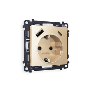 MA610010 Комплект механизма электрической розетки ALFA Шампань 2USB AC 20W быстрая зарядка сз QUANT AP6100, VM160 AMBRELLA VOLT