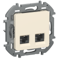 IEKINSPIRIA Розетка компьютерная двойная RJ45 категория 5Е UTP 6738361 слоновая кость IEK