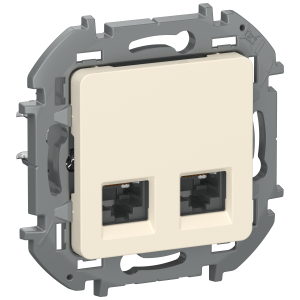 IEKINSPIRIA Розетка компьютерная двойная RJ45 категория 5Е UTP 6738361 слоновая кость IEK