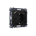 MA810010 Комплект механизма электрической розетки ALFA Черный матовый 2USB AC 20W быстрая зарядка сз QUANT AP8100, VM160 AMBRELLA VOLT