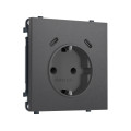 MS660510 Комплект механизма электрической розетки SIGMA Антрацит серый 2USB СC 20W быст. зар. сз сш 16A-250V QUANT PRO SP6605, PR165