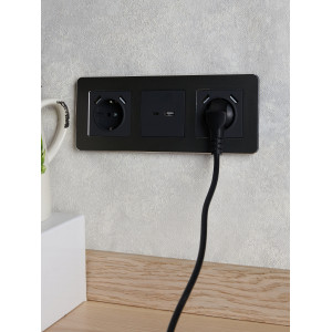 BRITE Розетка USB A+C 18Вт РЮ11-1-БрГ графит IEK