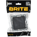 BRITE Выключатель 2-клавишный перекрестный 10А ВС10-2-3-БрГ графит IEK