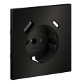 Накладка для розетки с заземлением и защитными шторками, с USB A+C, S70 Metal (антрацит)