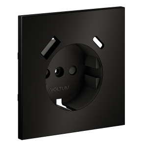 Накладка для розетки с заземлением и защитными шторками, с USB A+C, S70 Metal (антрацит)