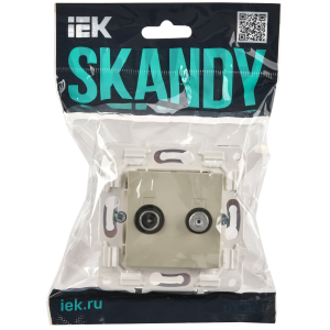 SKANDY Розетка двойная TV+SAT SK-A13B бежевый IEK