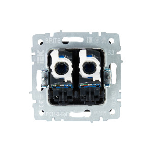 BRITE Розетка компьютерная двойная RJ45 кат.6 РК11-2-БрГ графит IEK