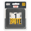 BRITE Рамка 1-местная РУ-1-1-Бр металл титан RE IEK