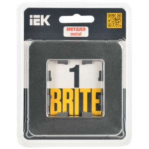 BRITE Рамка 1-местная РУ-1-1-Бр металл титан RE IEK