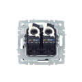 BRITE Розетка компьютерная двойная RJ45 кат.5E РК10-2-БрМ маренго IEK