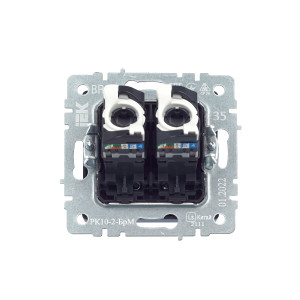 BRITE Розетка компьютерная двойная RJ45 кат.5E РК10-2-БрМ маренго IEK