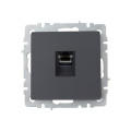BRITE Розетка компьютерная RJ45 кат.6 РК11-БрГ графит IEK