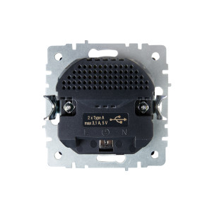 BRITE Розетка 1-местная с заземлением с защитными шторками 16А с USB AA 5В 3,1А РЮш10-2-БрГ графит IEK