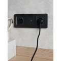 BRITE Розетка 1-местная с заземлением с защитными шторками 16А с USB AA 5В 2,1А РЮш10-1-БрГ графит IEK