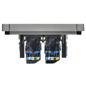 FORTE&PIANO Розетка компьютерная двойная RJ45 кат.6 FP534 сталь IEK