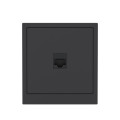 Компьютерная розетка RJ-45 без шторки, кат.6А одинарная,KANT, черный уголь
