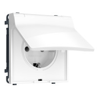 MS108010 Комплект механизма электрической розетки SIGMA Белый глянец 50Hz 2PE сз сш и крышкой IP44 16A-250V QUANT PRO SP1080, PR141
