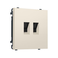 MS332110 Комплект механизма компьютерной двойной розетки SIGMA Бежевый матовый RJ-45 (8P8C) CAT6 с/ш QUANT PRO (SP3321, PR189)