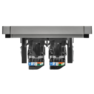 FORTE&PIANO Розетка компьютерная двойная RJ45 кат.5E FP533 сталь IEK